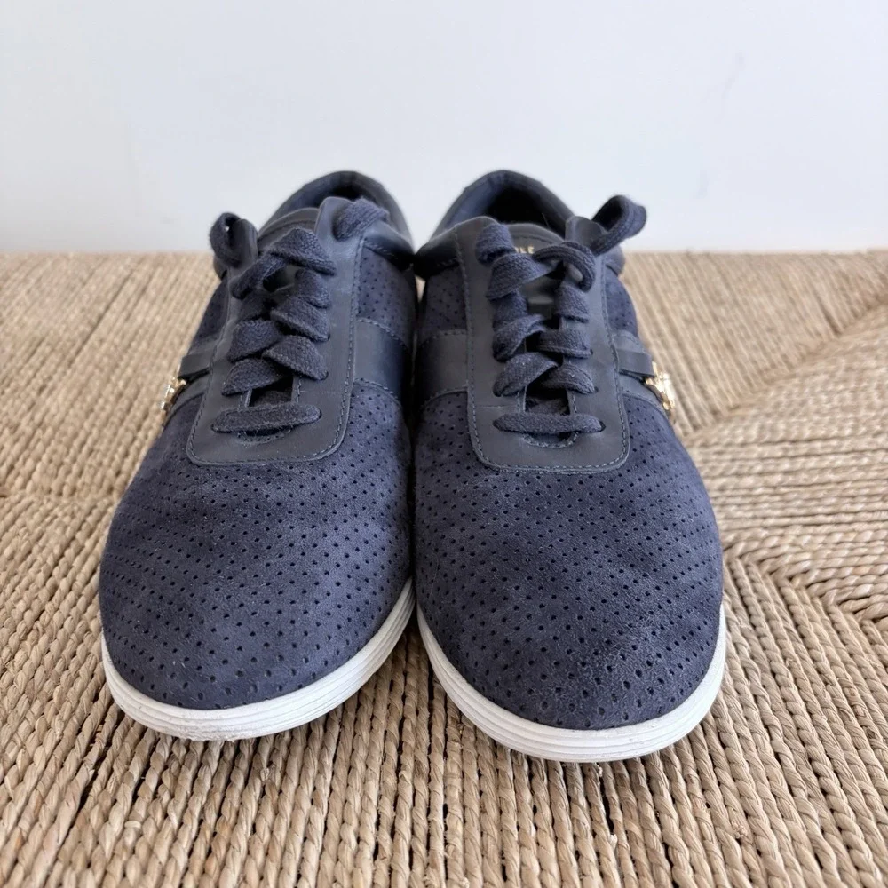 Cole Haan Bria Grand Sport Women's Shoe Size 7.5B Navy Blue Perforated‎ Suede